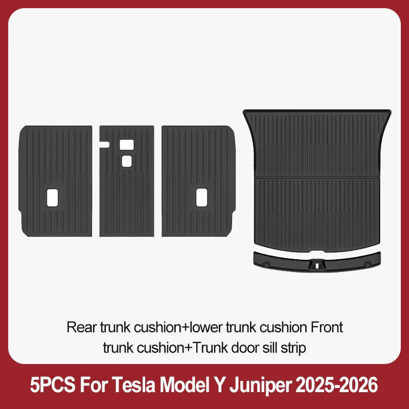 TPE Floor Mats & Luggage Mat for Tesla Model Y Juniper Premium / Performance (2025+) | All-Weather Set