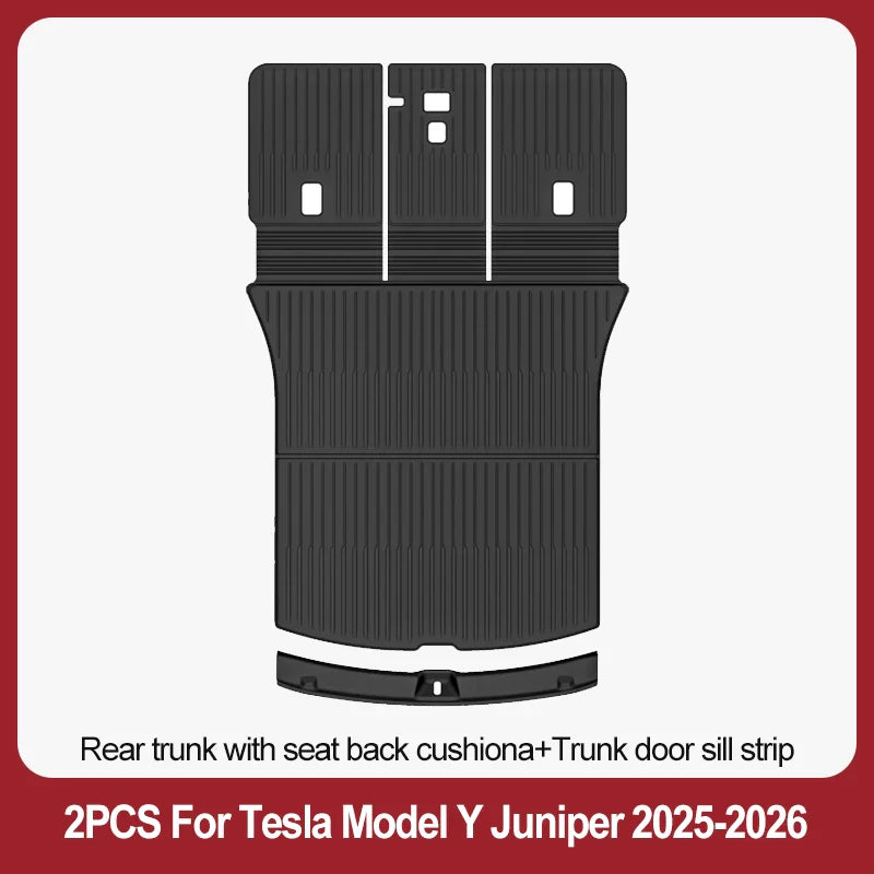 TPE Floor Mats & Luggage Mat for Tesla Model Y Juniper Premium / Performance (2025+) | All-Weather Set