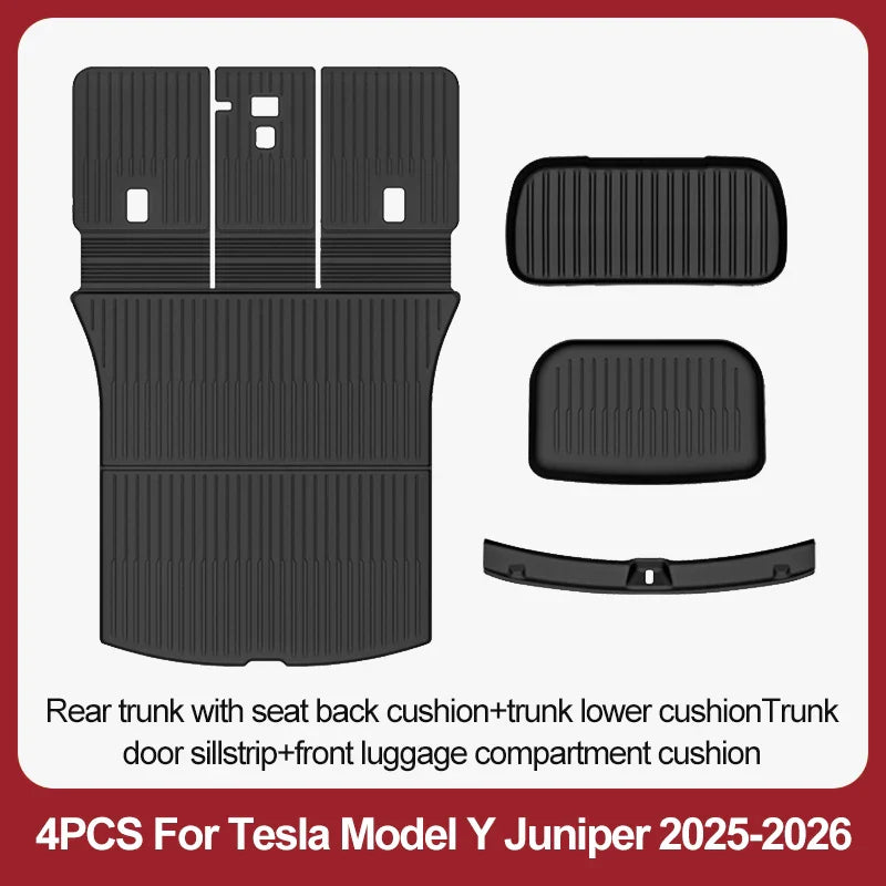 TPE Floor Mats & Luggage Mat for Tesla Model Y Juniper Premium / Performance (2025+) | All-Weather Set