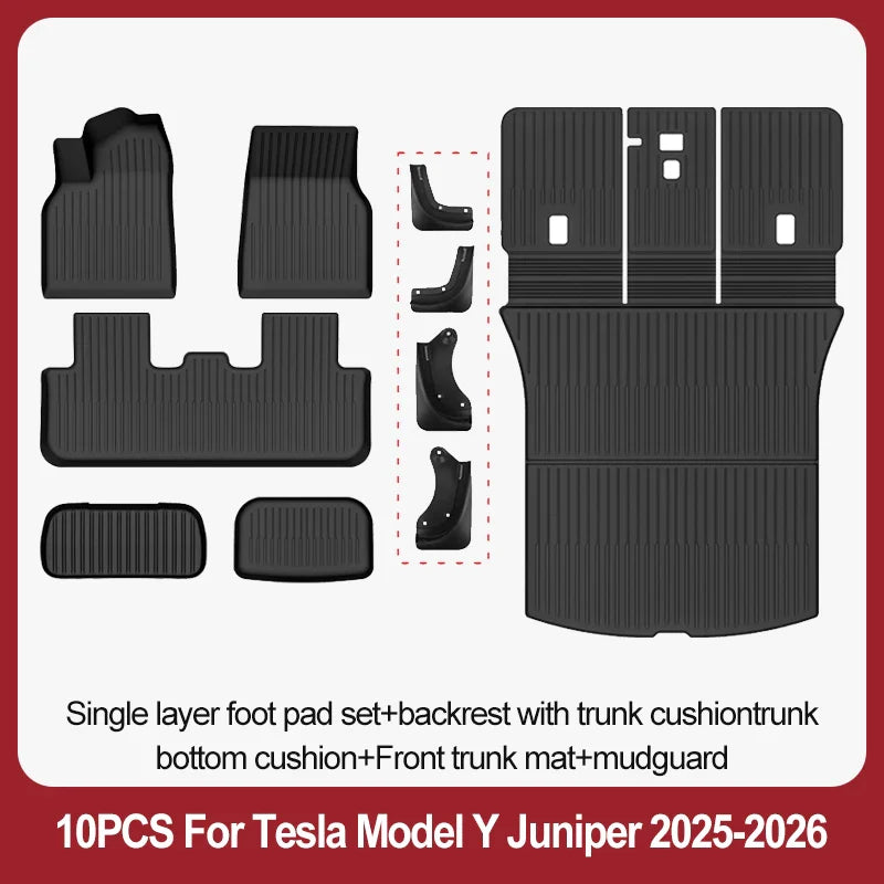 TPE Floor Mats & Luggage Mat for Tesla Model Y Juniper Premium / Performance (2025+) | All-Weather Set