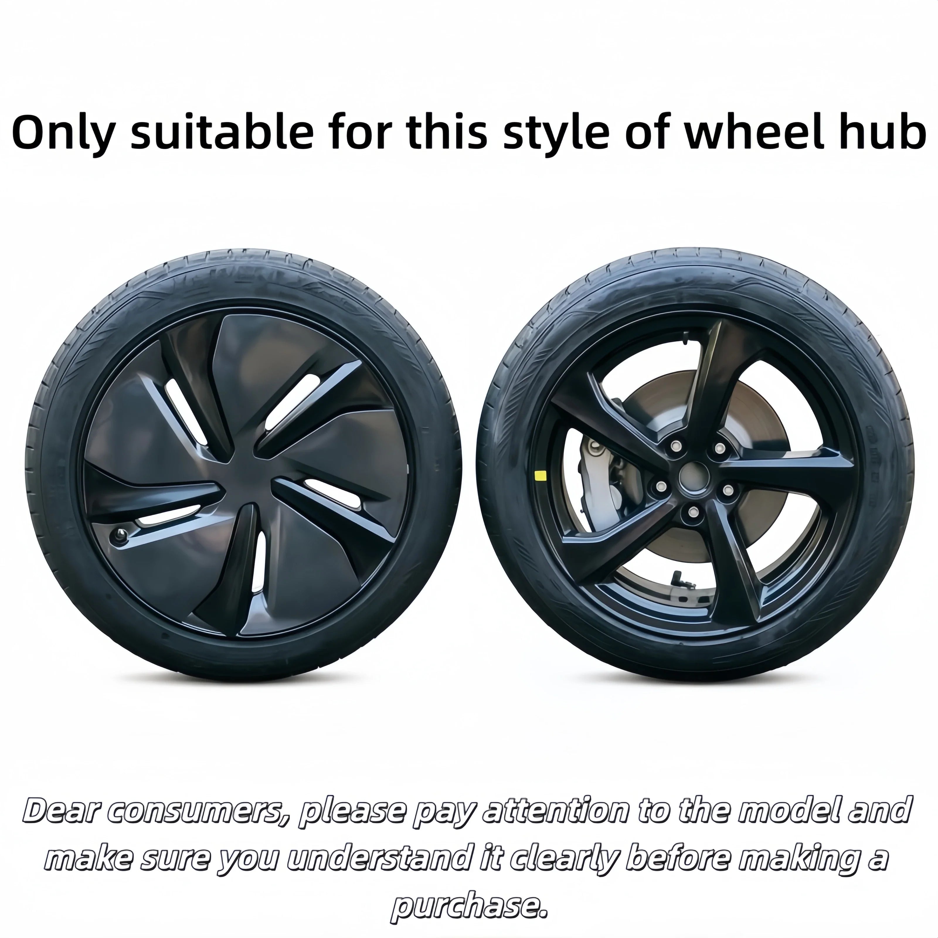 19" Performance Replacement Hub Caps for Tesla Model Y (2020–2024) | 4-Piece Wheel Cover Set