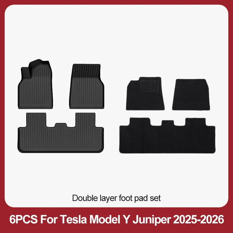 TPE Floor Mats & Luggage Mat for Tesla Model Y Juniper Premium / Performance (2025+) | All-Weather Set