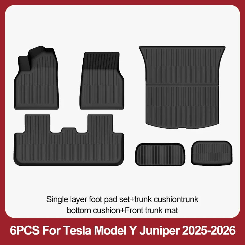 TPE Floor Mats & Luggage Mat for Tesla Model Y Juniper Premium / Performance (2025+) | All-Weather Set