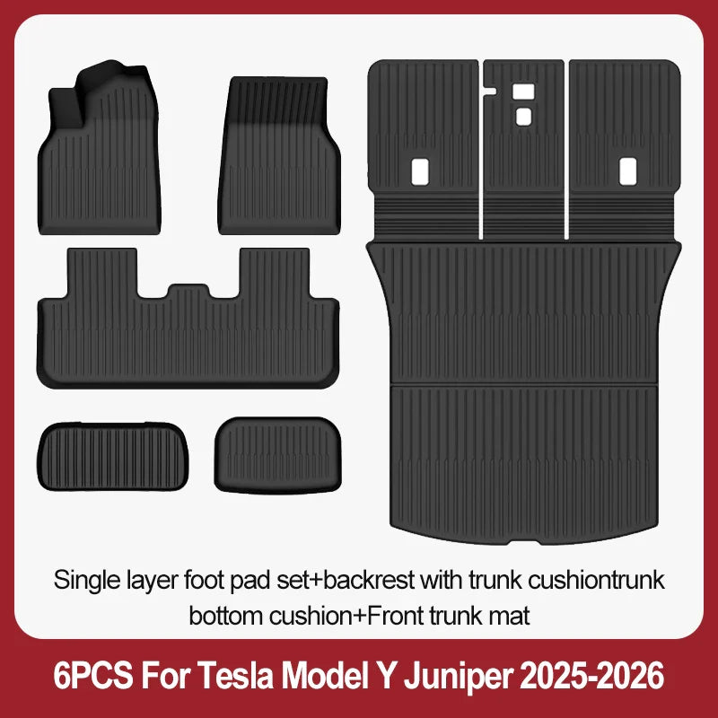 TPE Floor Mats & Luggage Mat for Tesla Model Y Juniper Premium / Performance (2025+) | All-Weather Set