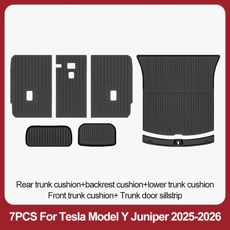 TPE Floor Mats & Luggage Mat for Tesla Model Y Juniper Premium / Performance (2025+) | All-Weather Set